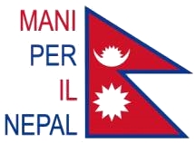 Logo bianco mani per il nepal